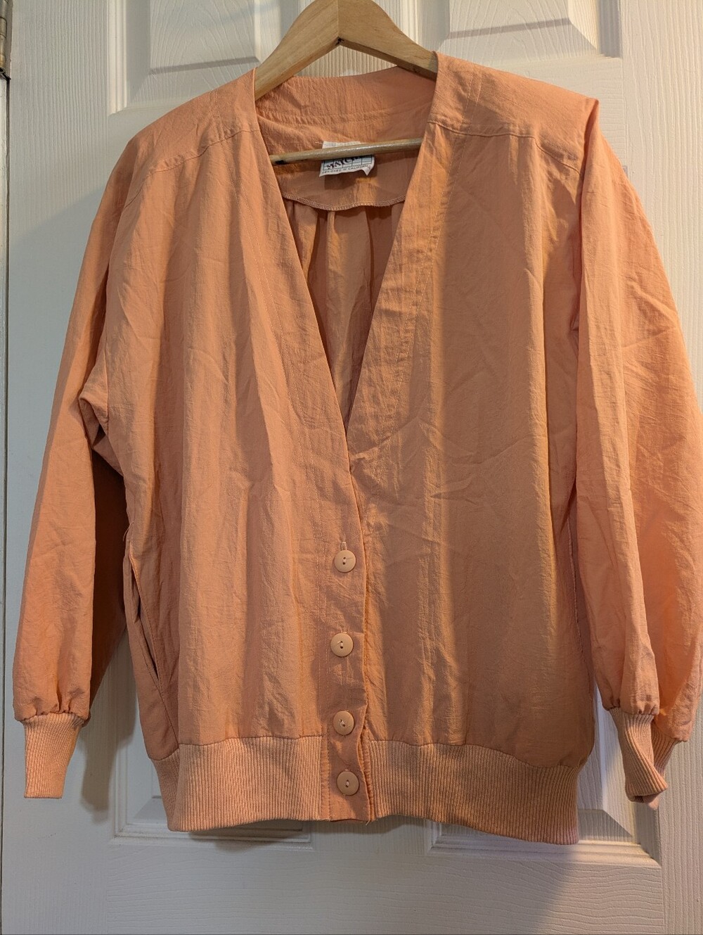 Lightweight Peach Button-Front Jacket Size medium